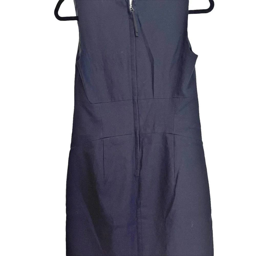 J Crew Women's Navy Blue Allura Shift Career Dress in Superfine Cotton Size 2 - Picture 10 of 13